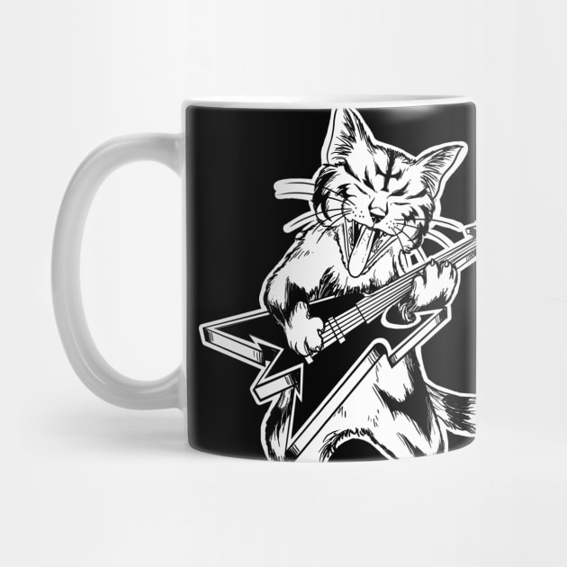 Cute Guitar Cat Metal - Goth and Cat Lover by Juandamurai